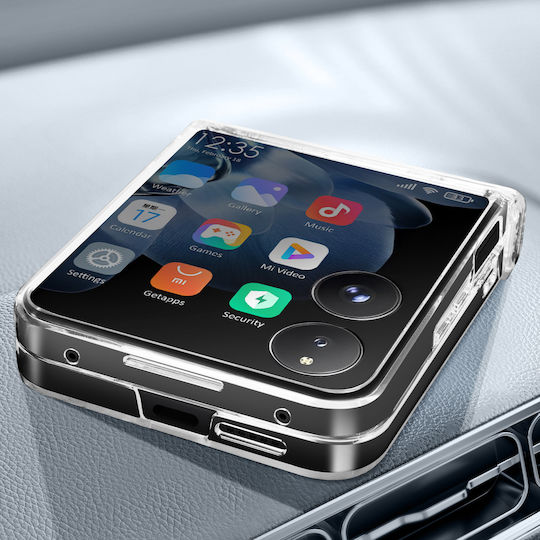 Avizar Hülle Xiaomi Mix Flip Rigid Sichtbares Design Schutz Scharnier Transparent
