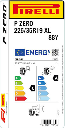 Pirelli P Zero 225/35R19 88Y XL Θερινό Λάστιχο για Επιβατικό Αυτοκίνητο