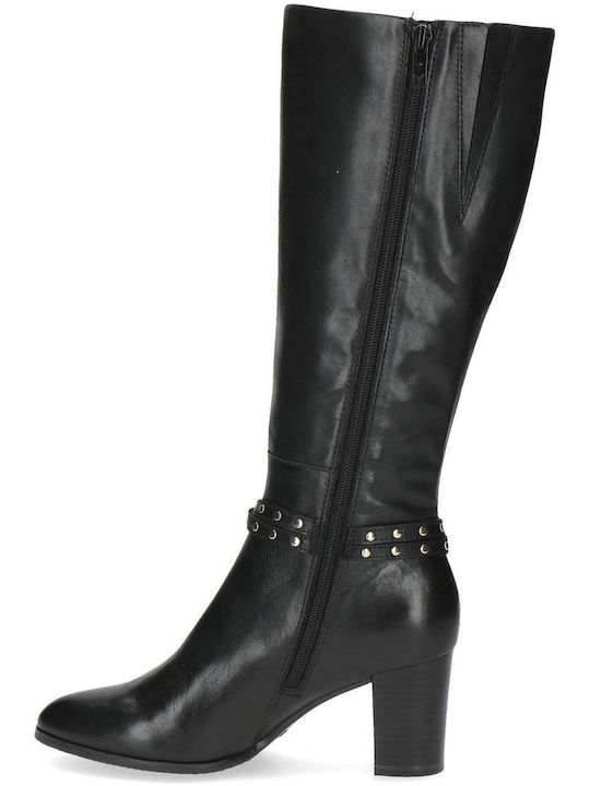 Caprice Leather Women's Boots Black