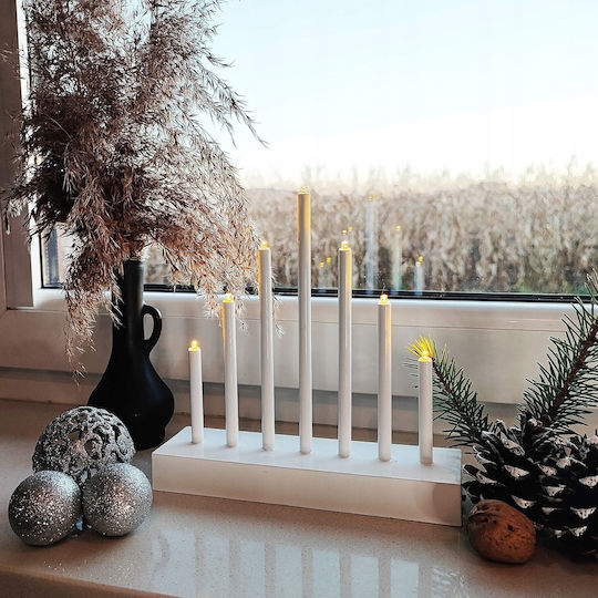 Christmas Plastic Silver Battery Candlestick