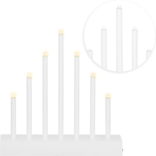 Christmas Plastic Silver Battery Candlestick