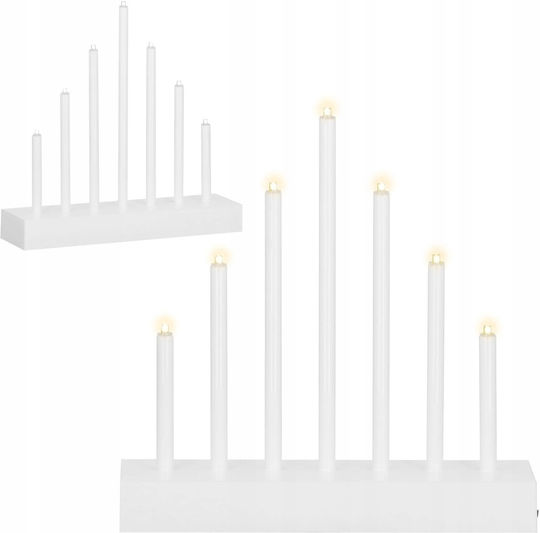 Christmas Plastic Silver Battery Candlestick