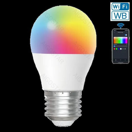 Aigostar Smart LED Bulb 6.5W for Socket E27 and Shape G45 RGB 555lm