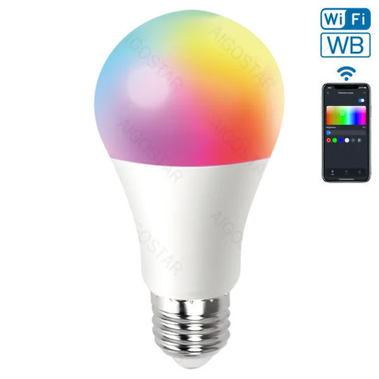 Aigostar Bec inteligent LED 9W pentru Soclu E27 și Formă A60 RGB 806lm