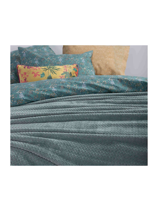 Nef-Nef Homeware Blanket Velvet Queen 220x240cm Worth Green (036135)