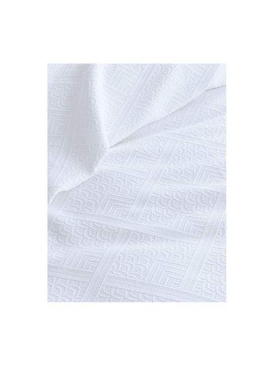 Palamaiki Carla Κουβέρτα Πικέ Μονή 170x260εκ. White