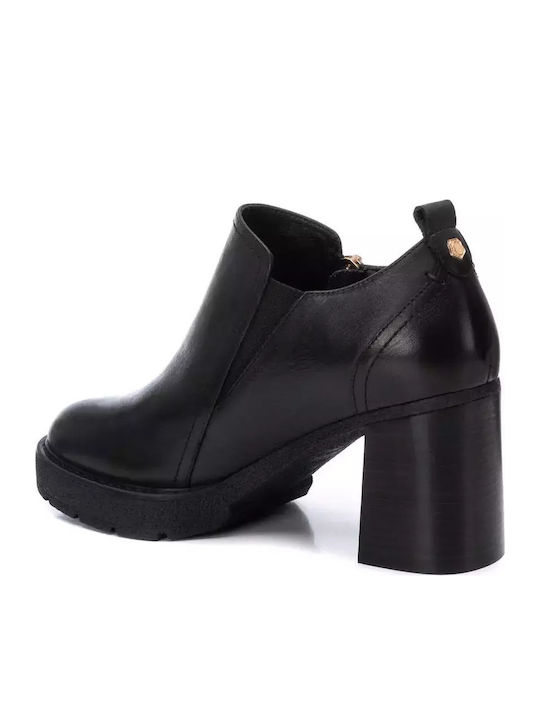 Leder Stiefeletten Damen Schwarz
