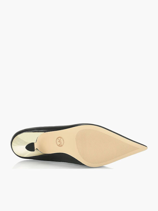 Leather Black Heels Luna Mid Pump