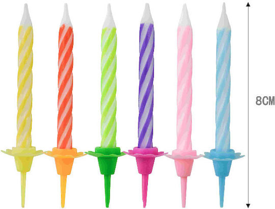 Set of Multicolored Birthday Candles 8cm 24pcs 36898 Tpster