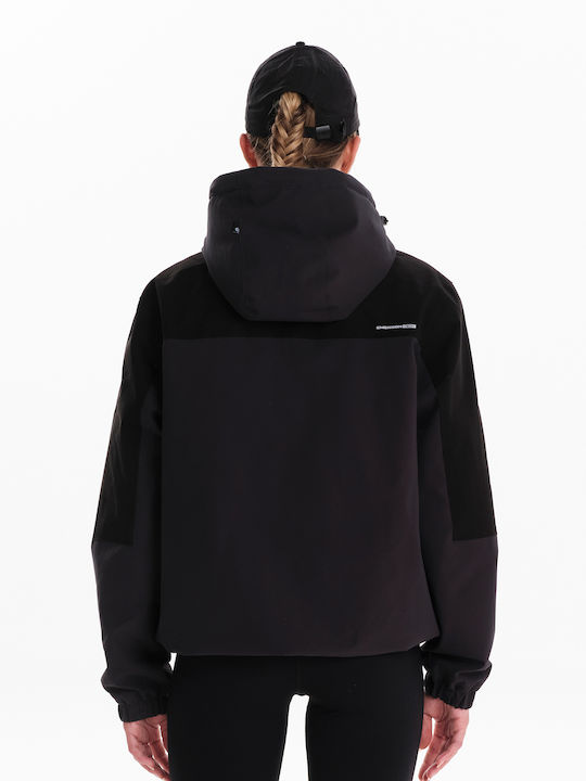 Women's Short Lifestyle Jacket for Winter with Hood Black