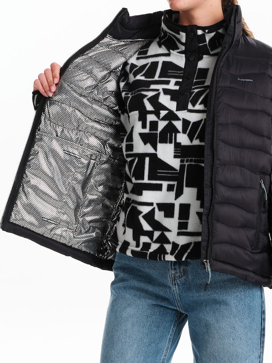 Scurtă Jachetă de femei Fără mâneci Puffer Negru