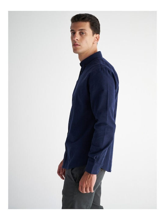 Staff Cesar Long-sleeved Denim Shirt Navy Blue