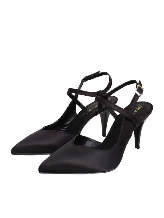 Pumps mit Riemchen & hoher Absatz Schwarz
