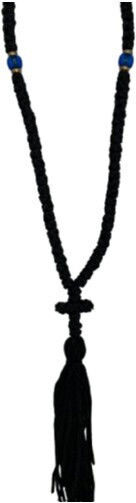 Schwarzes Gebetsseil mit 100 Knoten