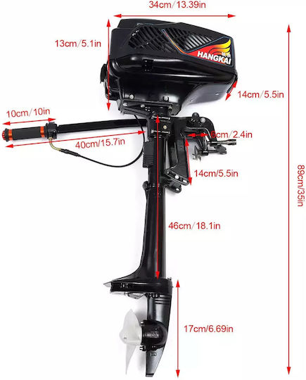 Outboard Motor 3.6hp Water-cooled System Manual Control Compact Design