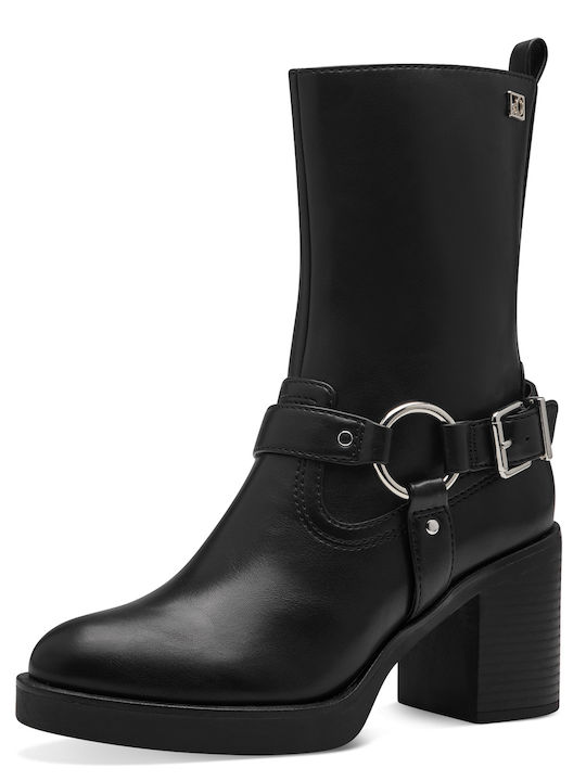 Leder Stiefeletten Damen Schwarz