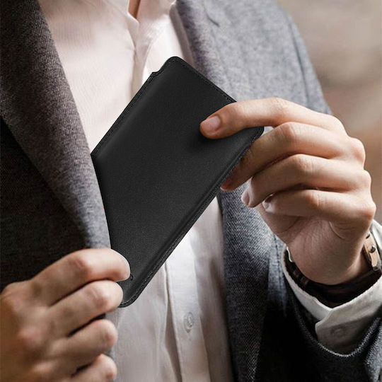 Smartphone-Geldbörse bis zu 6,4" italienisches Leder Soft-Touch-Innenfutter schlank schwarz