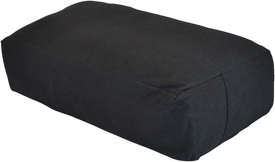 Rechteckiges Meditationskissen Schwarz Bio-Baumwolle 38x28cm