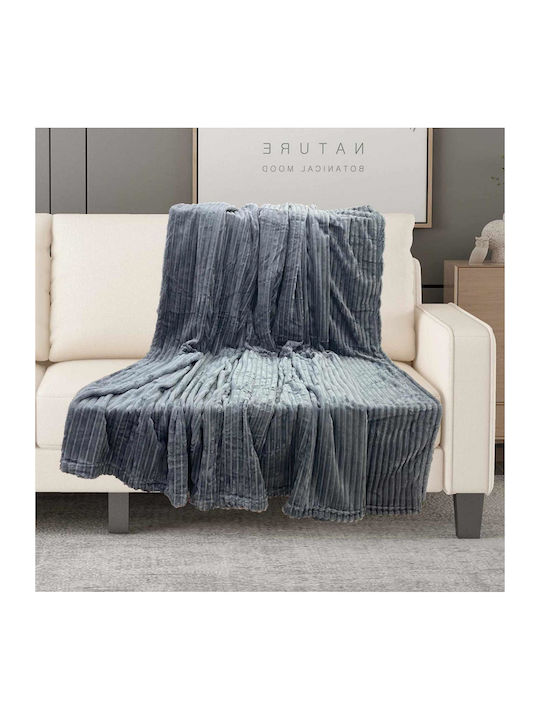 Linea Home Κουβέρτα Βελουτέ Διπλή 200x220εκ. Γκρι LH2018153-2