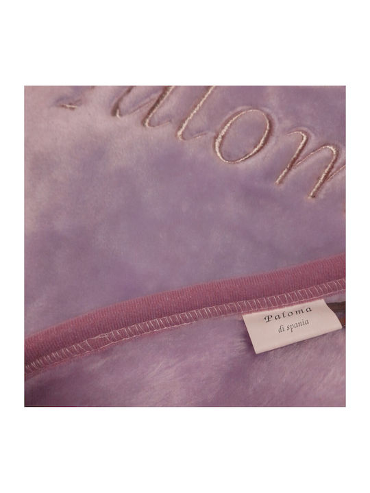 Κουβέρτα Βελουτέ Υπέρδιπλη 220x240εκ. Λιλά DENIM-10228