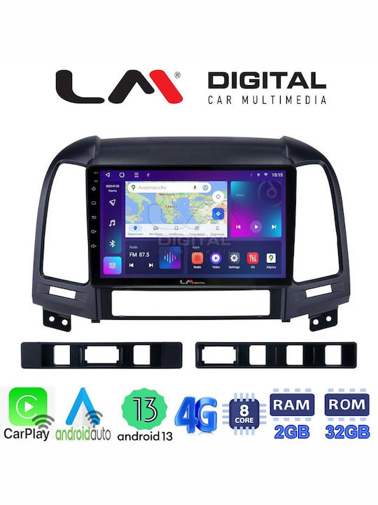 LM Digital Car Audio System for Hyundai Santa Fe 2006 - 2013 (Bluetooth/USB/WiFi/GPS/Apple-Carplay/Android-Auto) with Touch Screen 9"