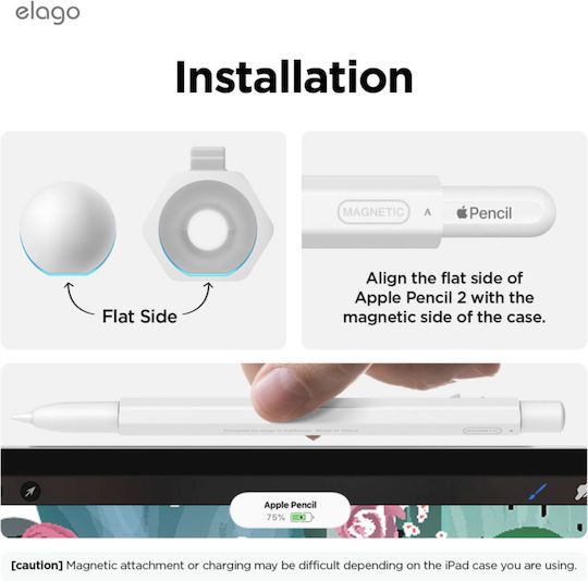 Elago Stylus-Hülle X Monami Silicone für Apple Pencil (2. Generation & Pro) Weiß
