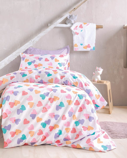 Rythmos Σετ Πάπλωμα Υπέρδιπλο 220x240εκ. Zoey Λευκό 3τμχ