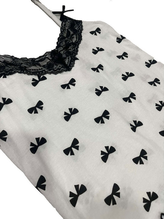 Love And Bra Sommer Damen Pyjama-Set Weiß