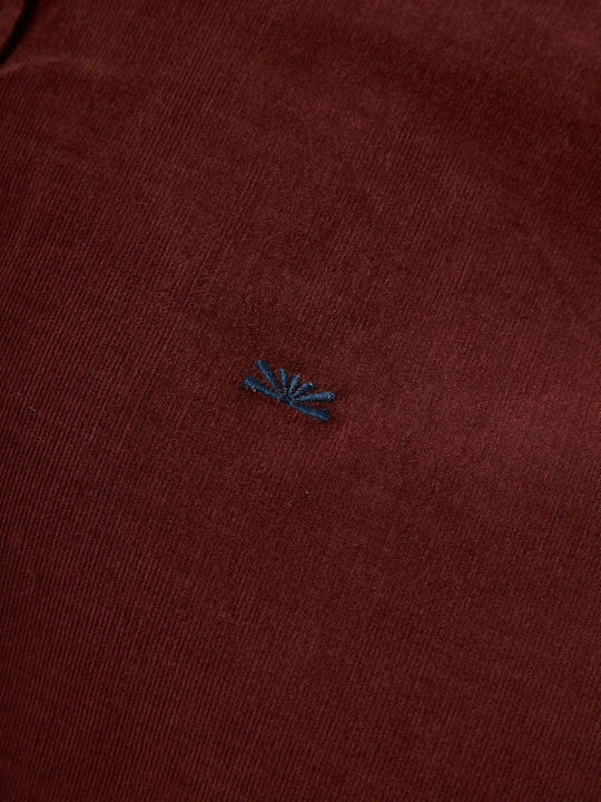 Long-sleeved Corduroy Shirt Burgundy