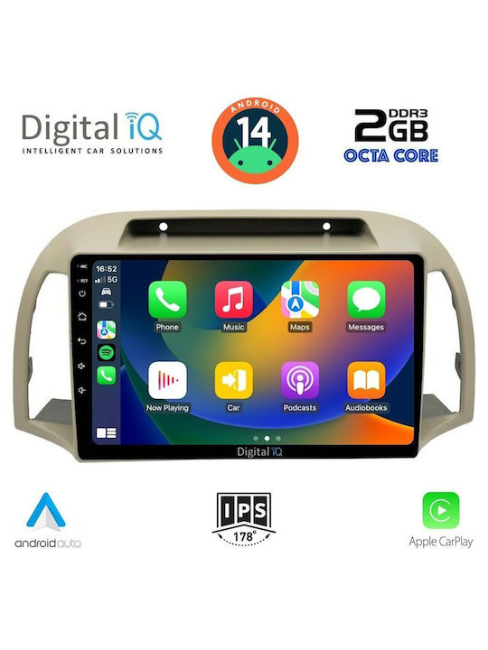 Digital IQ Car Audio System for Nissan Micra 2002-2010 (Bluetooth/USB/AUX/WiFi/GPS) with Touch Screen 9"