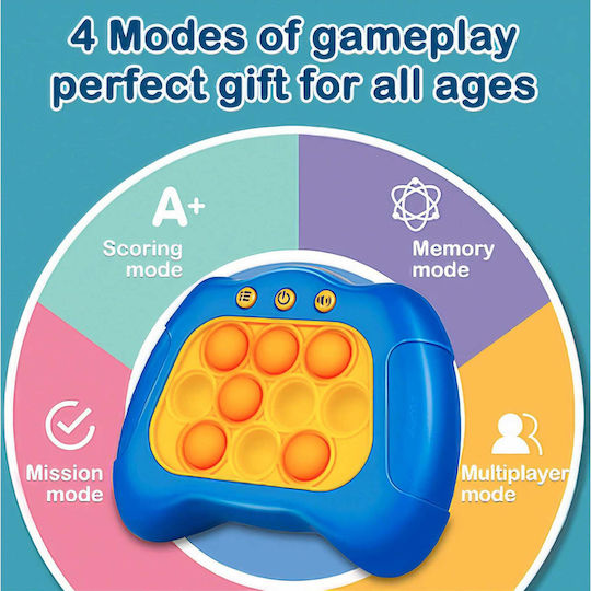 Pop It Game Flippy Console Interactive Game Stress Reliever Battery Operated Abs Silicone Blue 12 X 10 X 5.8 Cm