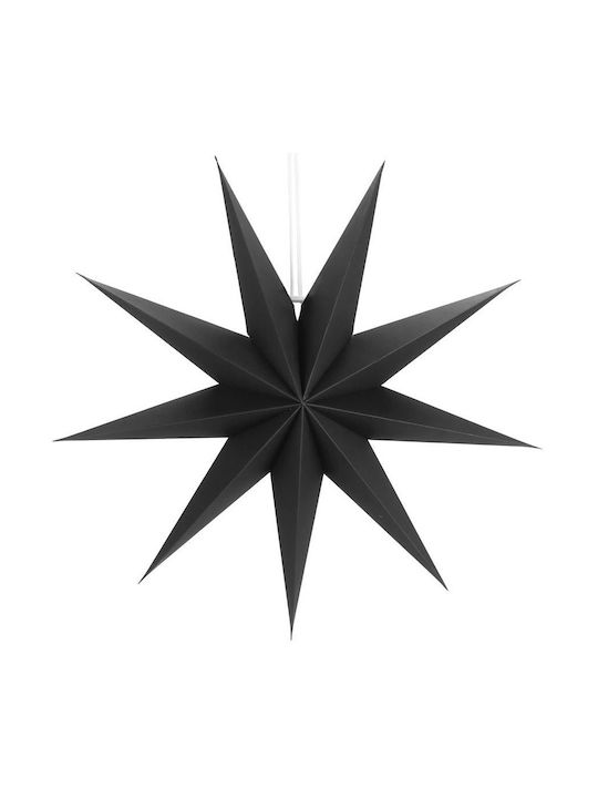 Crăciunesc Decorativ Suspendata Stea Hârtie Negru 3x3buc 1buc