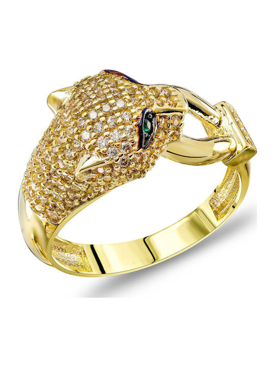 Kiriakos Gofas Σετ με Κολιέ & Δαχτυλίδι από Χρυσό 14K με Πέτρες