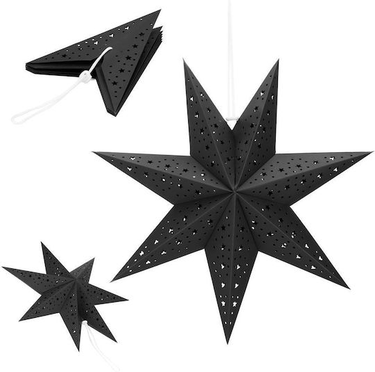 Paper Christmas Decorative Pendant Star 3x3cm Black