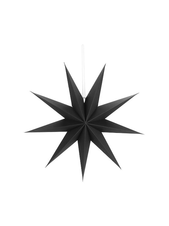 Crăciunesc Decorativ Suspendata Stea Hârtie Negru 3x3buc 1buc