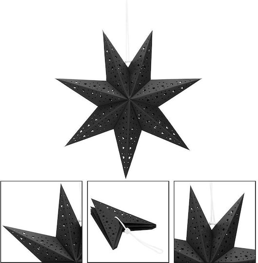 Paper Christmas Decorative Pendant Star 3x3cm Black