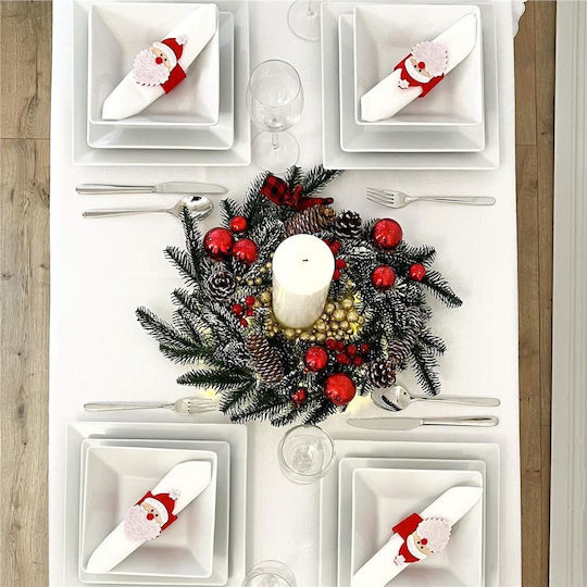 Crăciun Decorativ Plastic Coroană de flori cu lumină LED Pe baterii cu Diametru 50cm.