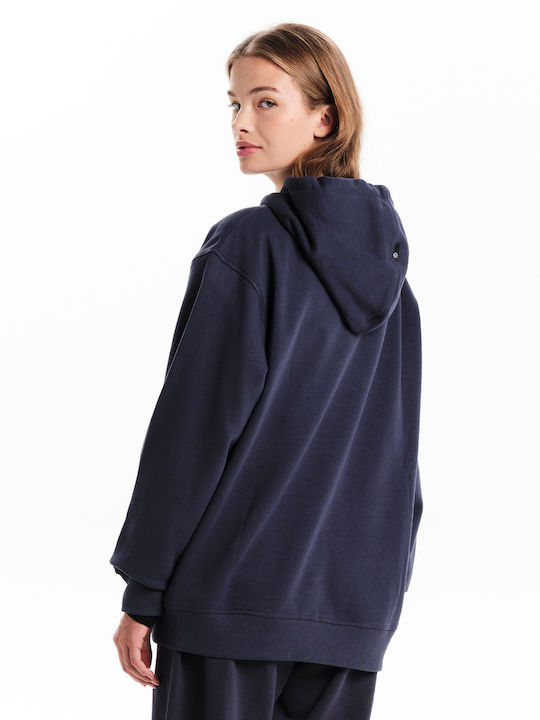 Long Women's Sweatshirt Jacket Hooded Purple