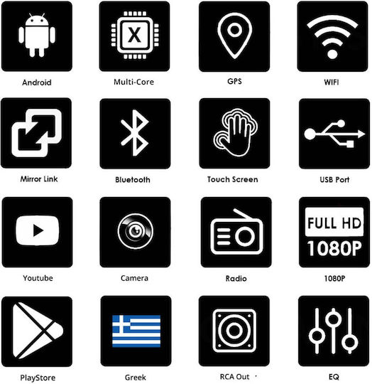 PerVoi Ηχοσύστημα Αυτοκινήτου 2DIN (Bluetooth/USB/WiFi/GPS/Apple-Carplay/Android-Auto) με Οθόνη Αφής 9"