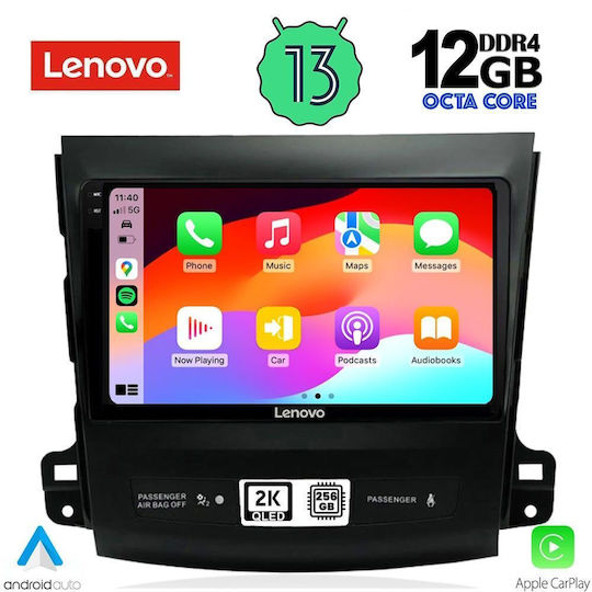 Lenovo Car Audio System for Peugeot 4007 Mitsubishi Outlander Citroen C-Crosser BMW X1 / X3 / X4 2006-2012 (Bluetooth/USB/AUX/WiFi/GPS/Apple-Carplay/Android-Auto) with Touch Screen 9"