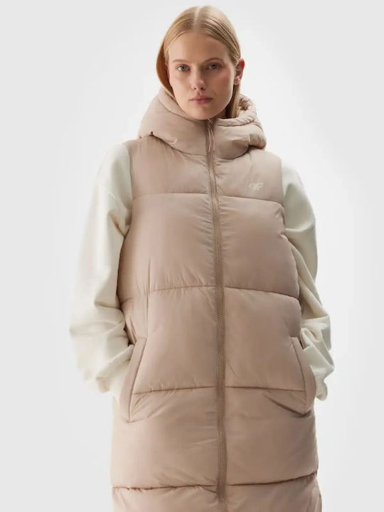 4F Sleeveless Jacket Puffer Beige