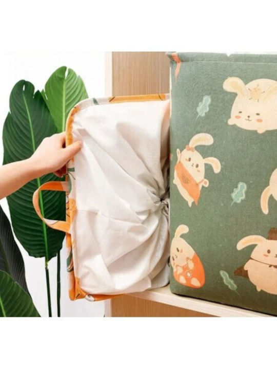 ecarla Children's Storage Basket made of Fabric Happy Rabbit 1pcs