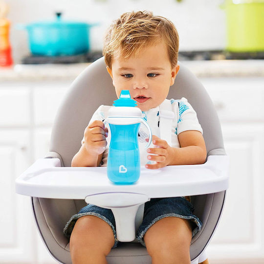 Munchkin Gentle First Cup Tall Baby Sippy Cup Plastic with Handles Light Blue for 9m+ 300ml