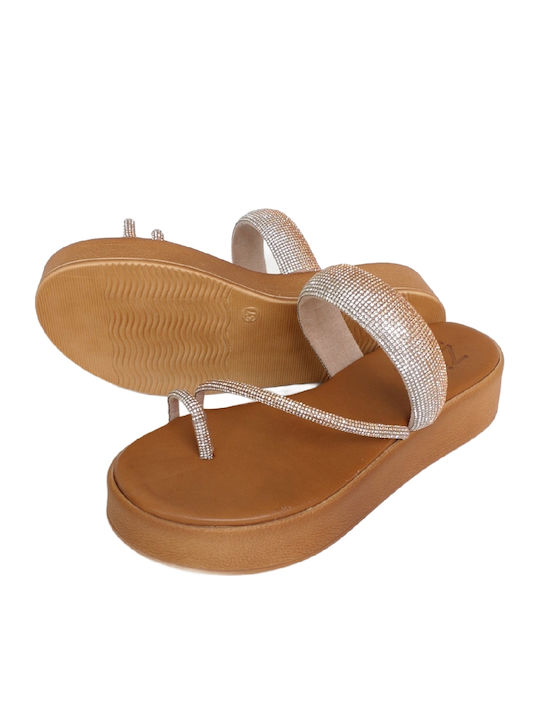 Women's Flat Sandals Anatomic Flatforms in Gold Color