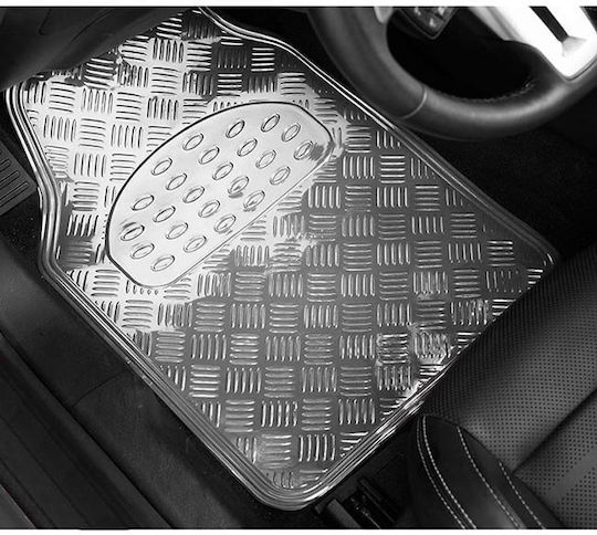 Autoline Satz Vorder- und Hintermatten Universal 4Stück aus Aluminium Silber