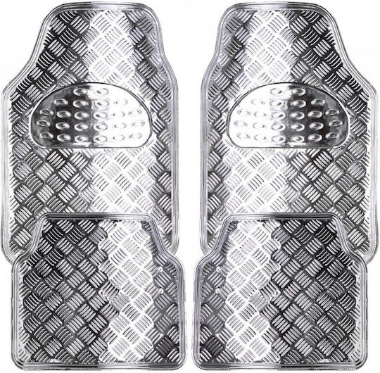 Autoline Satz Vorder- und Hintermatten Universal 4Stück aus Aluminium Silber