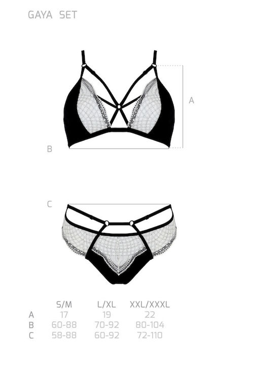 Avanua Lace Underwear Set with Bra & Slip Black