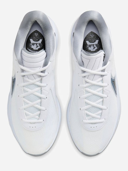 Giannis Freak 6 Niedrig Basketballschuhe White / Wolf Grey / Black