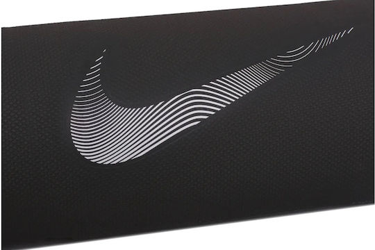 Nike Στρώμα Γυμναστικής Pilates Μαύρο με Ιμάντα Μεταφοράς Πάχους 0.8cm