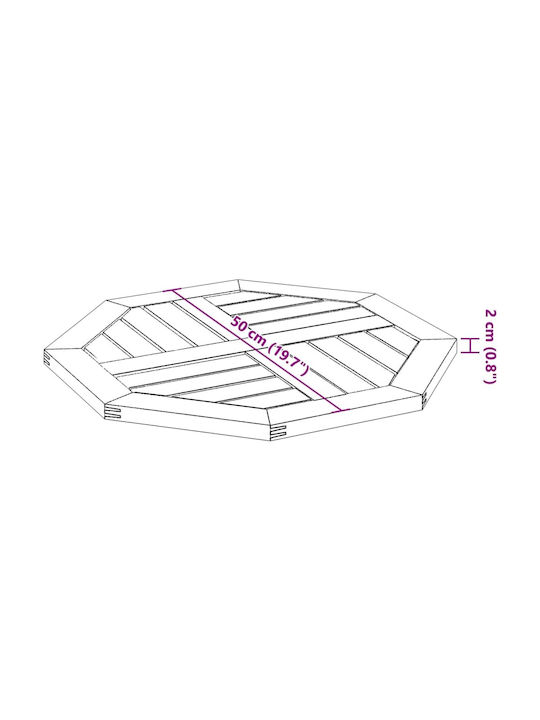 vidaXL Round Table Surface made of Solid Wood Acacia 50x50x2cm 4004259 1pcs
